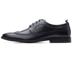 Base London Men's Havisham Leather Formal Shoes Waxy Black