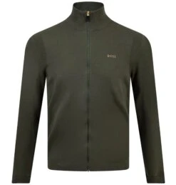 BOSS Men's Ever X Full Zip Jumper Open Green