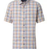 Casa Moda Casual Fit Short Sleeve Check Shirt Blue/Orange -Casa Moda Store casa moda casual fit short sleeve check shirt blue orange northern ireland belfast lisburn 254