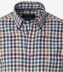 Casa Moda Comfort Fit Check Shirt Brushed Cotton Burgundy/Navy -Casa Moda Store casa moda comfort fit check shirt brushed cotton burgundy navy northern ireland belfast 175