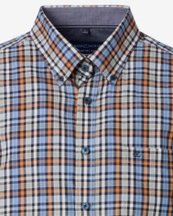 Casa Moda Comfort Fit Short Sleeve Check Shirt Blue/Green/Orange -Casa Moda Store casa moda comfort fit short sleeve check shirt blue green orange northern ireland belfast 864