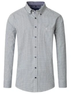 Casa Moda Long Sleeve Shirt Comfort Fit Diamond Print Petrol