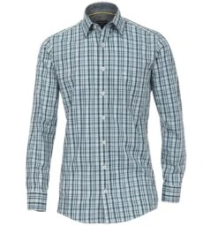 Casa Moda Long Sleeve Shirt Comfort Fit- Navy/Green Check