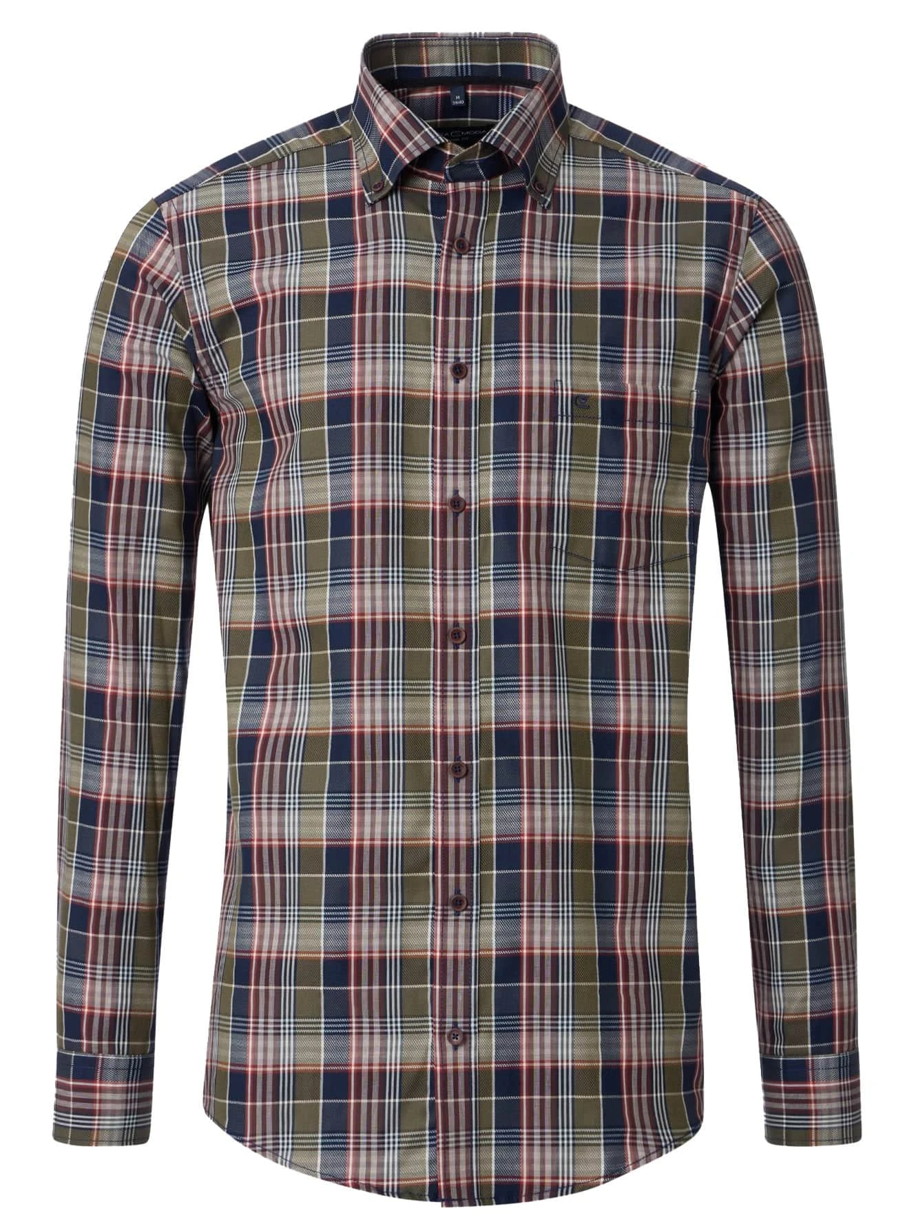 Casa Moda Mens Casual Fit Shirt Blue/Green Check 3 Casa Moda Mens Casual Fit Shirt Blue/Green Check