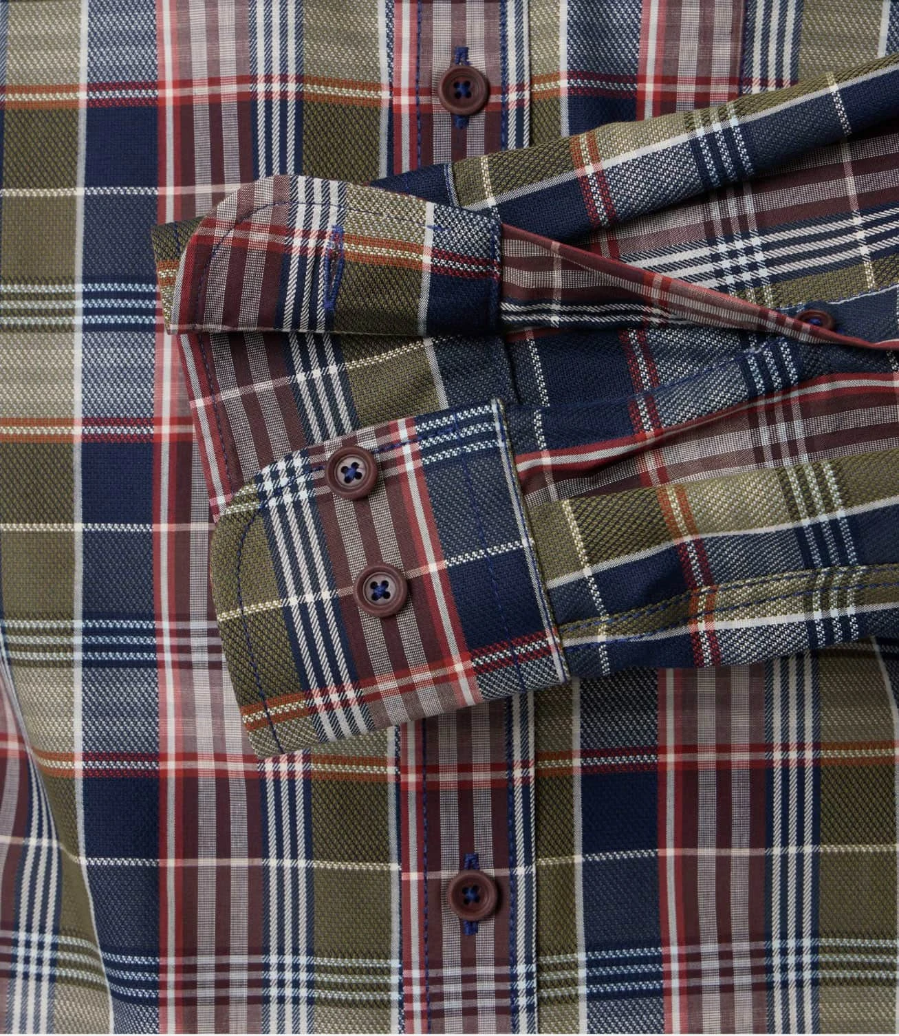 Casa Moda Mens Casual Fit Shirt Blue/Green Check 6 Casa Moda Mens Casual Fit Shirt Blue/Green Check - Image 4