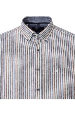 Casa Moda Mens Casual Fit Short Sleeve Linen Stripe Shirt Blue -Casa Moda Store casa moda mens casual fit short sleeve linen stripe shirt blue northern ireland belfast 528