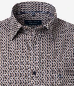 Casa Moda Mens Comfort Fit Shirt Circle Print Brown/Blue -Casa Moda Store casa moda mens comfort fit shirt circle print brown blue northern ireland belfast lisburn 639