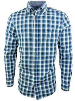 Casa Moda Mens Long Sleeve Comfort Fit Check Shirt 444234400 Thyme