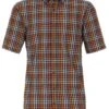 Casa Moda Men's Short Sleeve Check Shirt Comfort Fit Tangerine Tango -Casa Moda Store casa moda mens short sleeve check shirt comfort fit tangerine tango northern ireland 572