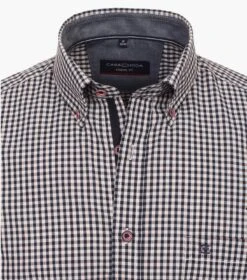 Casa Moda Men's Short Sleeve Gingham Shirt Comfort Fit Tangerine Tango -Casa Moda Store casa moda mens short sleeve gingham shirt comfort fit tangerine tango northern ireland 336