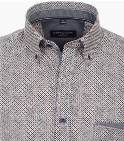 Casa Moda Men's Short Sleeve Shirt Casual Fit Blue/Brown -Casa Moda Store casa moda mens short sleeve shirt casual fit blue brown northern ireland belfast lisburn 867