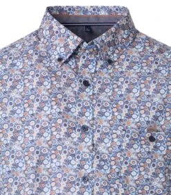 Casa Moda Mens Short Sleeve Shirt Casual Fit Blue/Orange -Casa Moda Store casa moda mens short sleeve shirt casual fit blue orange northern ireland belfast lisburn 500