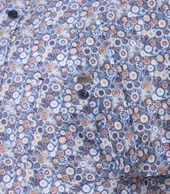 Casa Moda Mens Short Sleeve Shirt Casual Fit Blue/Orange -Casa Moda Store casa moda mens short sleeve shirt casual fit blue orange northern ireland belfast lisburn 844