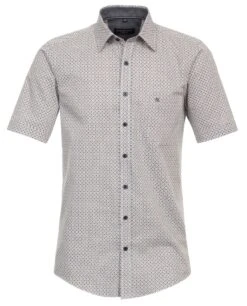 Casa Moda Men's Short Sleeve Shirt Casual Fit Blue/Yellow