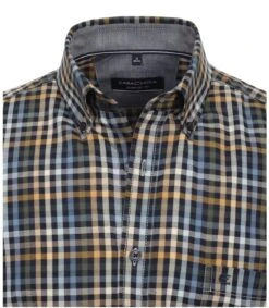 Casa Moda Men's Short Sleeve Shirt Comfort Fit Blue Beige -Casa Moda Store casa moda mens short sleeve shirt comfort fit blue beige northern ireland belfast lisburn 599