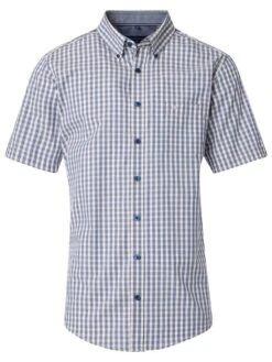 Casa Moda Mens Short Sleeve Shirt Comfort Fit Gingham Thyme