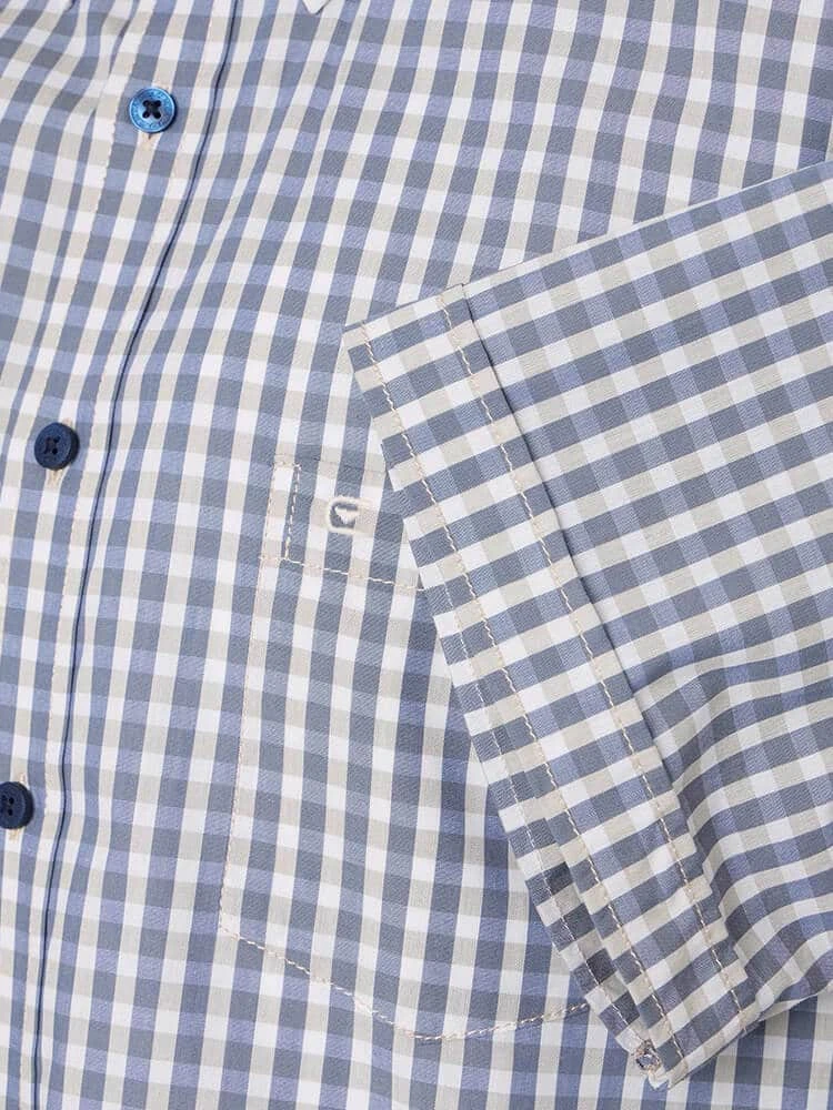 Casa Moda Mens Short Sleeve Shirt Comfort Fit Gingham Thyme 6 Casa Moda Mens Short Sleeve Shirt Comfort Fit Gingham Thyme - Image 4