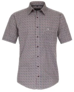 Casa Moda Men's Short Sleeve Shirt Comfort Fit Tangerine Tango