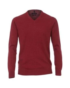 Casa Moda Men's V-Neck Sweater Berry Red
