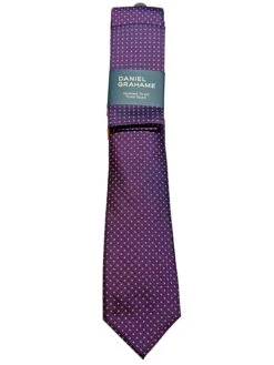 Daniel Grahame Mens Tie & Pocket Square Set TP2290-75 Purple