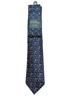 Daniel Grahame Mens Tie & Pocket Square Set TP2373-28 Blue