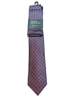Daniel Grahame Mens Tie & Pocket Square Set TP2376-74 Purple