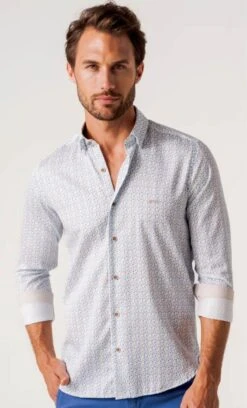 Dario Beltran Mens Durin Shirt White/Blue Floral -Casa Moda Store dario beltran mens durin shirt white blue floral northern ireland belfast lisburn 448