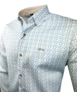 Dario Beltran Mens Durin Shirt White/Blue Floral -Casa Moda Store dario beltran mens durin shirt white blue floral northern ireland belfast lisburn 555