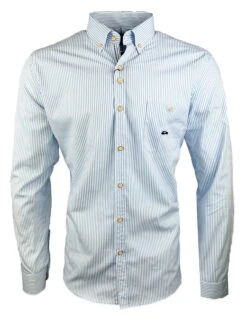 Dario Beltran Men's Lancara LS Shirt Stripe Regular Fit Blue