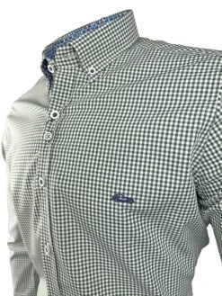 Dario Beltran Men's Troto Long Sleeve Shirt Green Gingham -Casa Moda Store dario beltran mens troto long sleeve shirt green gingham northern ireland belfast lisburn 527