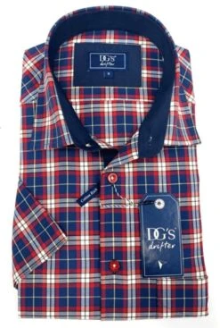 DG's Drifter Giovanni Short Sleeve Shirt Navy/Red Check