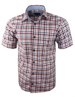 DG's Drifter Ivano Short Sleeve Check Shirt Red/Navy