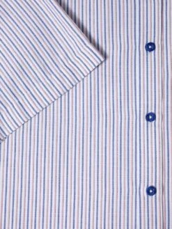 DG's Drifter Ivano Short Sleeve Oxford Stripe Shirt Pink/Blue -Casa Moda Store dgs drifter ivano short sleeve oxford stripe shirt pink blue northern ireland belfast 467