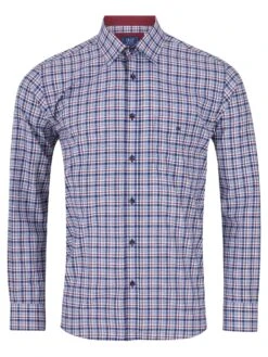 DG's Drifter Long Sleeve Check Shirt Geneva 14658-66 Maroon
