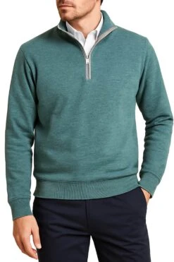 DG's Drifter Mens Half Zip Sweatshirt Light Green