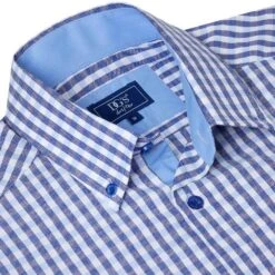 DG's Drifter Men's Short Sleeve Check Shirt 14438SS-23 Blue -Casa Moda Store dgs drifter mens short sleeve check shirt 14438ss 23 blue northern ireland belfast 558
