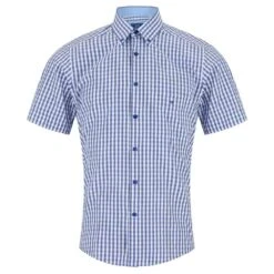 DG's Drifter Men's Short Sleeve Check Shirt 14438SS-23 Blue