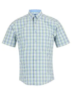 DG's Drifter Mens Short Sleeve Check Shirt 14607SS-32 Light Green