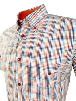 DG's Drifter Mens Short Sleeve Check Shirt 14607SS-54 Orange -Casa Moda Store dgs drifter mens short sleeve check shirt 14607ss 54 orange northern ireland belfast 986
