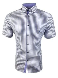 DG's Drifter Mens Short Sleeve Gingham Shirt 14438SS-72 Lilac