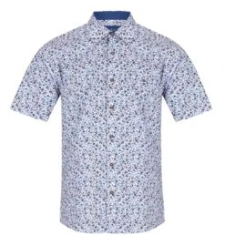 DG's Drifter Mens Short Sleeve Shirt Floral Blue