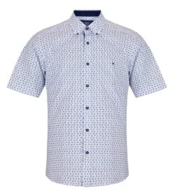 DG's Drifter Mens Short Sleeve Shirt Floral Dark Blue