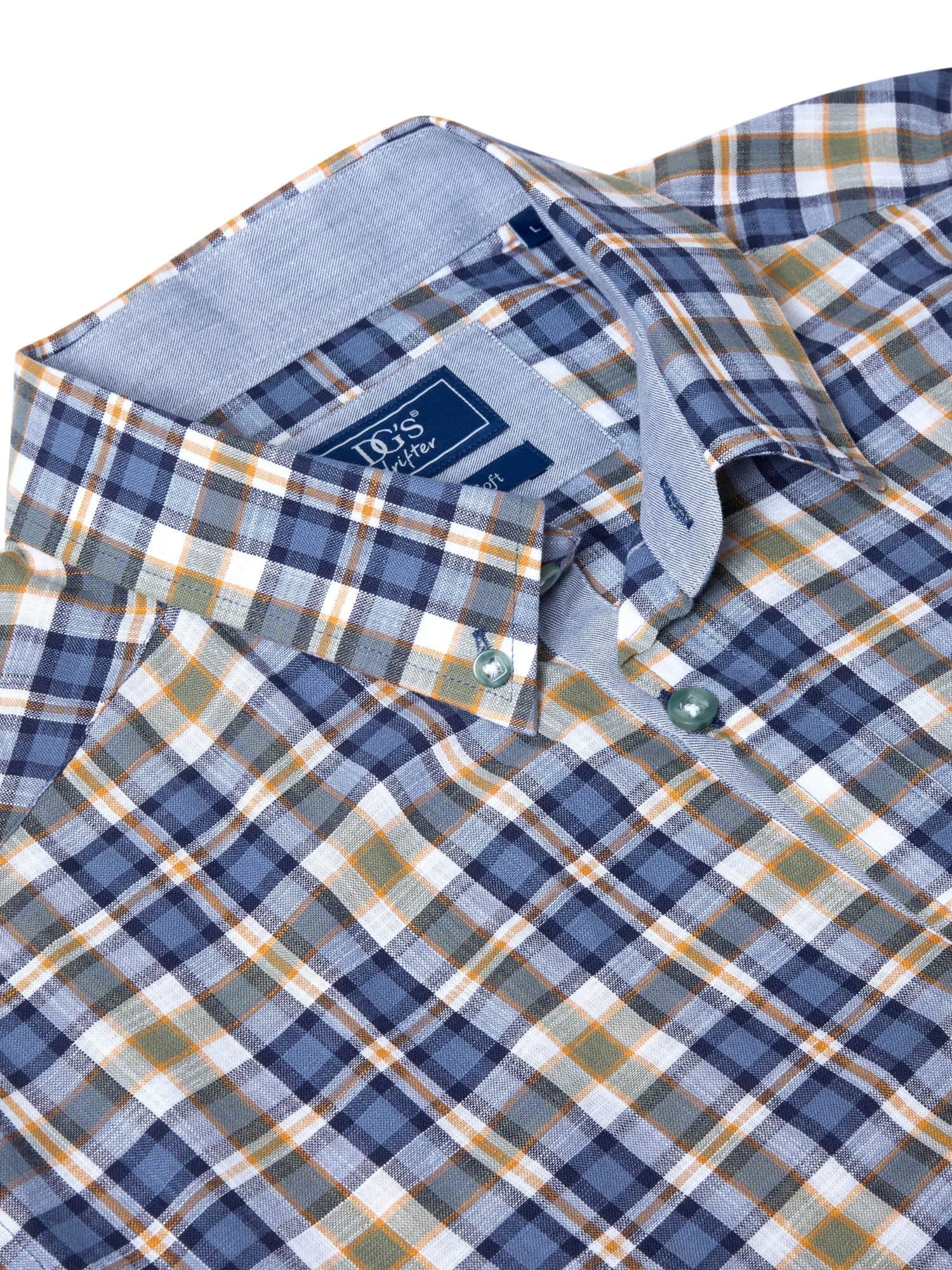 DG's Drifter Short Sleeve Check Shirt Blue/Green 4 DG's Drifter Short Sleeve Check Shirt Blue/Green - Image 2