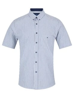 DG's Drifter Short Sleeve Shirt Oxford Navy Stripe