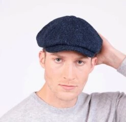 Failsworth Carloway Harris Tweed Newsboy Cap - Navy -Casa Moda Store failsworth carloway harris tweed newsboy cap navy northern ireland belfast lisburn 345