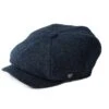 Failsworth Carloway Harris Tweed Newsboy Cap - Navy