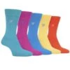 Farah Mens 5 Pack Bamboo Socks Bright Colourburst 6-11 UK