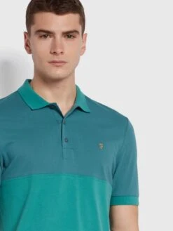 Farah Men's Slater Colour Block Polo Shirt Ocean -Casa Moda Store farah mens slater colour block polo shirt ocean northern ireland belfast lisburn 539