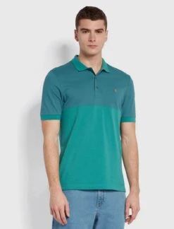 Farah Men's Slater Colour Block Polo Shirt Ocean -Casa Moda Store farah mens slater colour block polo shirt ocean northern ireland belfast lisburn 894