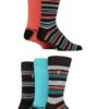 Farah Men's Socks Patterned Bamboo 5 Pack Black/Coral